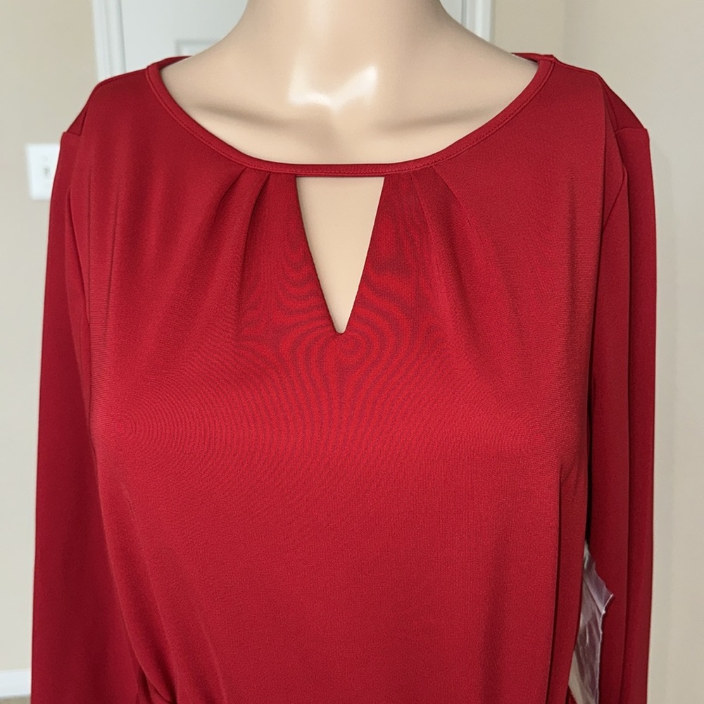 Talbots Red Long Sleeve Dress - Picture 4 of 11